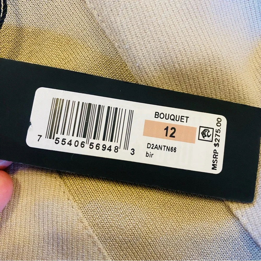 Donna Karan NWT Size 12 Bouquet Beige Skirt Cargo Pockets Stretchy Belt Loops - Picture 6 of 8